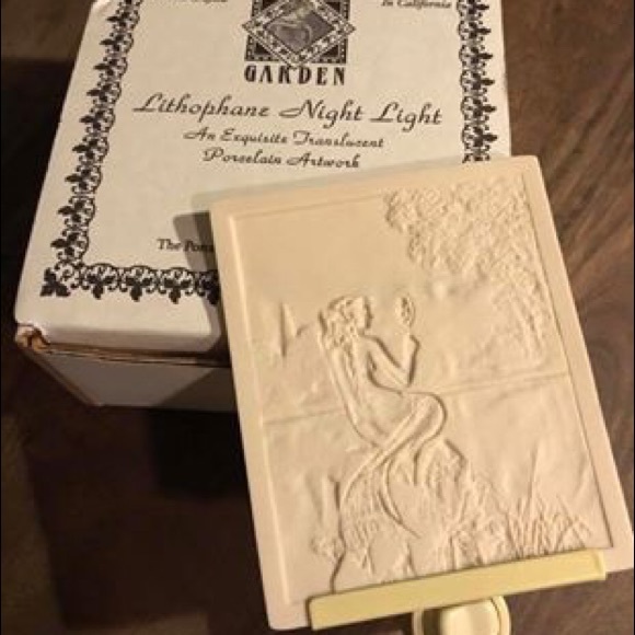 NIB RARE Mermaid Jessica Galbreth Lithophane Porcelain Garden VINTAGE DEAD-STOCK - Picture 1 of 5